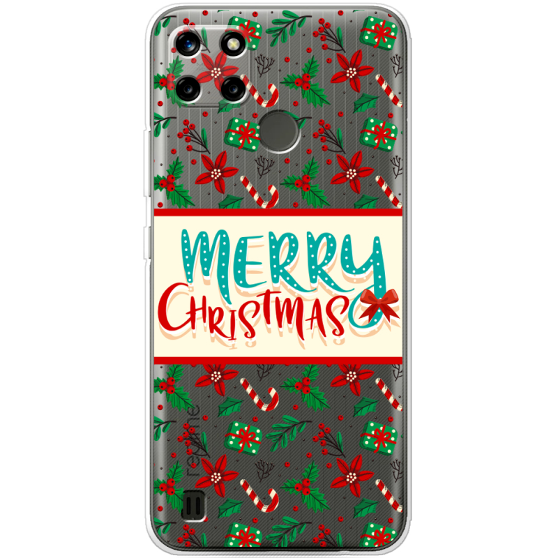 Прозрачный чехол BoxFace Realme C21Y Vintage Christmas Pattern