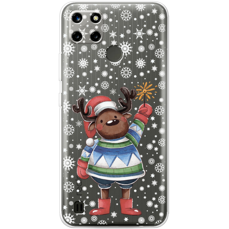 Прозрачный чехол BoxFace Realme C21Y Christmas Deer with Snow