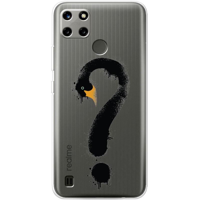 Прозрачный чехол BoxFace Realme C21Y Swan question