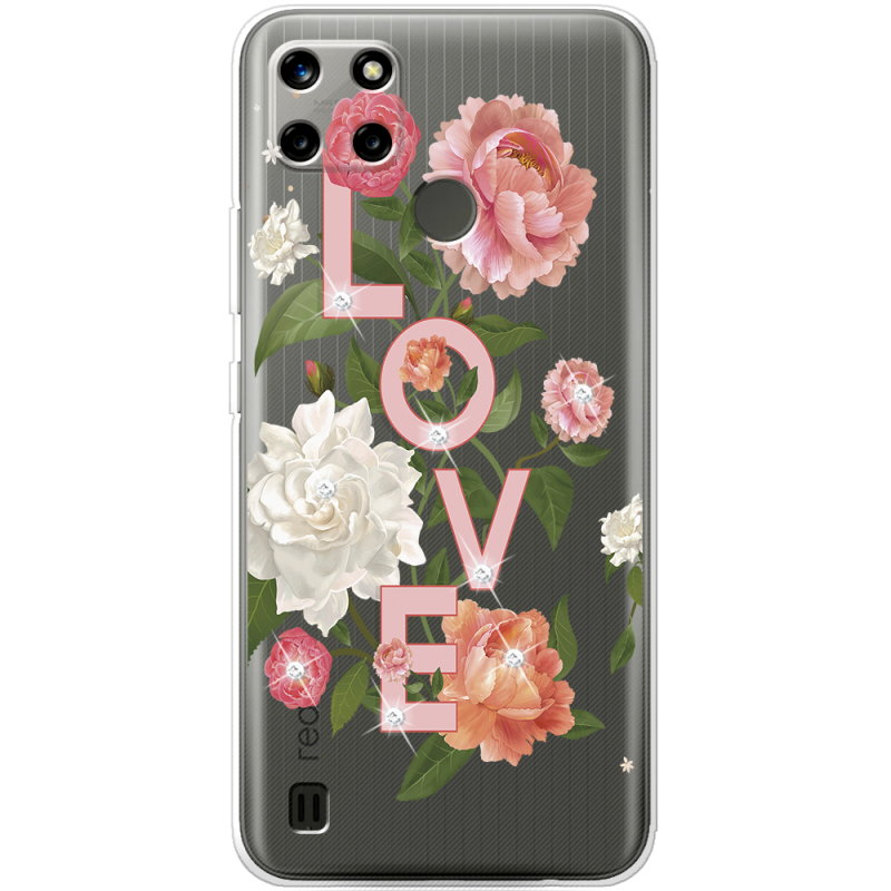 Чехол со стразами Realme C21Y Love