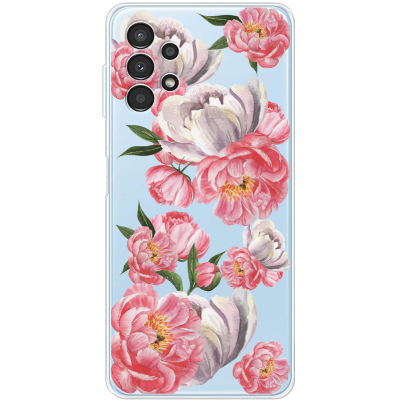 Прозрачный чехол BoxFace Samsung Galaxy A13 4G (A135) Peony Watercolor Style