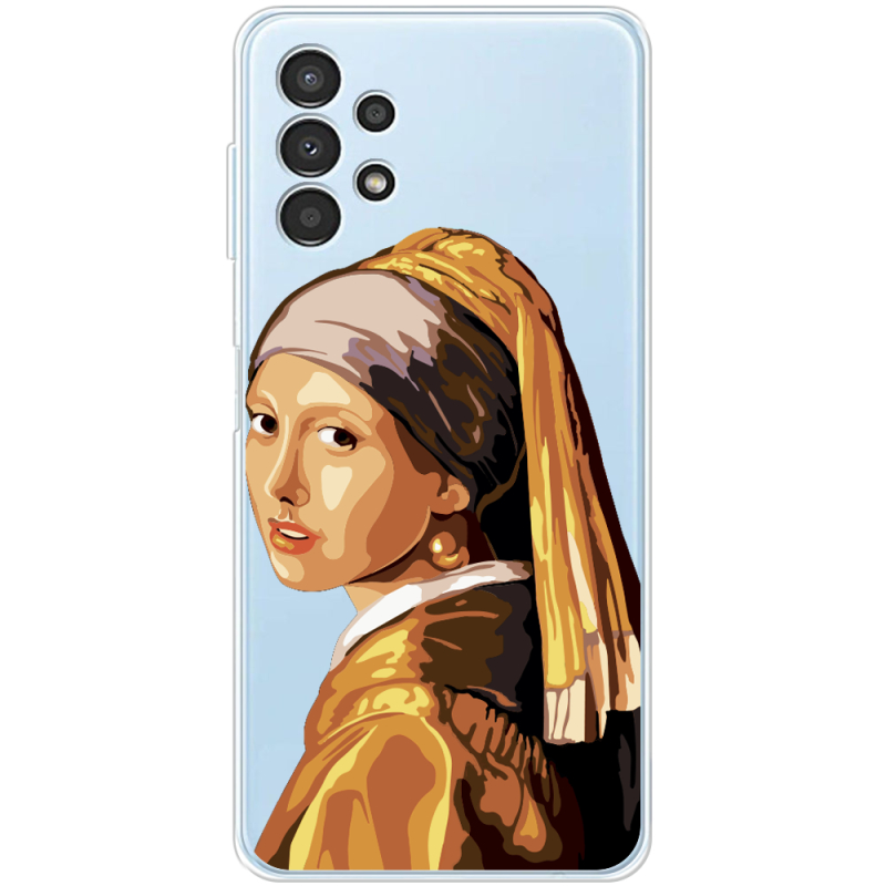 Прозрачный чехол BoxFace Samsung Galaxy A13 4G (A135) Девушка с жемчужной серёжкой