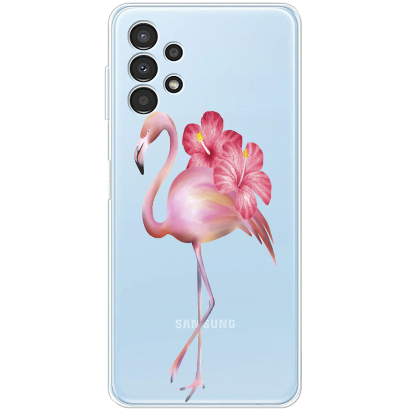 Прозрачный чехол BoxFace Samsung Galaxy A13 4G (A135) Floral Flamingo