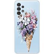 Чехол со стразами Samsung Galaxy A13 4G (A135) Ice Cream Flowers