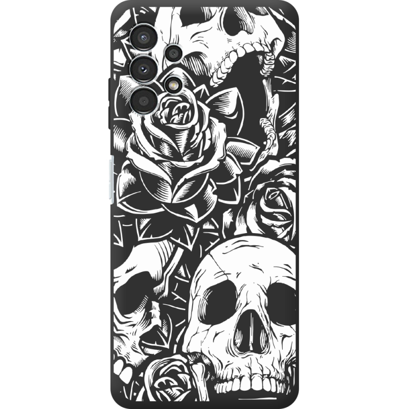 Черный чехол BoxFace Samsung Galaxy A13 4G (A135) Skull and Roses