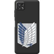 Черный чехол BoxFace Samsung Galaxy A22 5G (A226) Атака Титанов Крылья Свободы