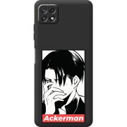 Черный чехол BoxFace Samsung Galaxy A22 5G (A226) Attack On Titan - Ackerman
