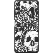 Черный чехол BoxFace Samsung Galaxy A32 5G (A326) Skull and Roses