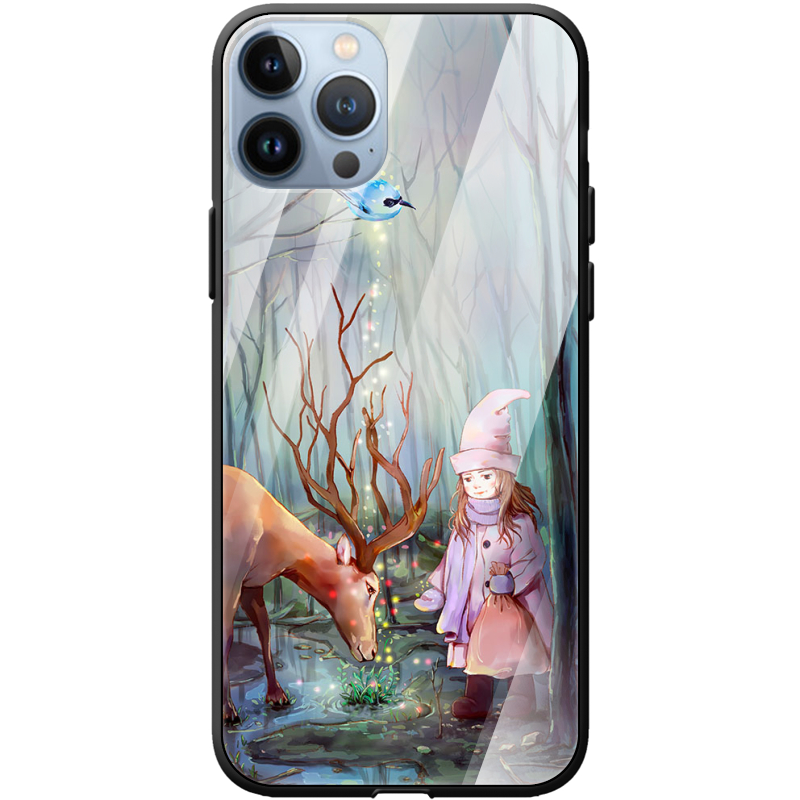 Защитный чехол BoxFace Glossy Panel Apple iPhone 13 Pro Girl And Deer