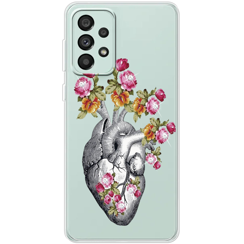 Чехол со стразами Samsung Galaxy A73 (A736) Heart