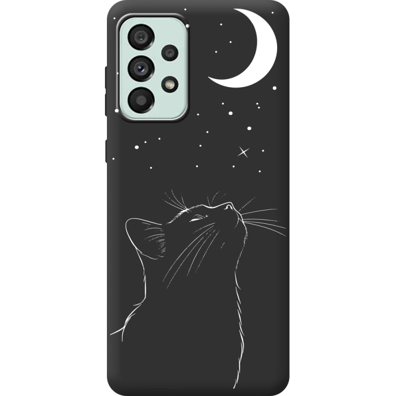 Черный чехол BoxFace Samsung Galaxy A73 5G (A736) Місячний кіт