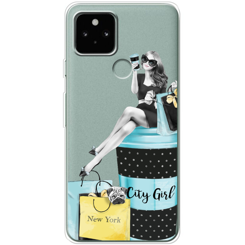 Прозрачный чехол Uprint Google Pixel 5 City Girl