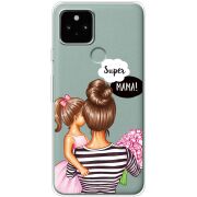 Прозрачный чехол Uprint Google Pixel 5 Super Mama and Daughter