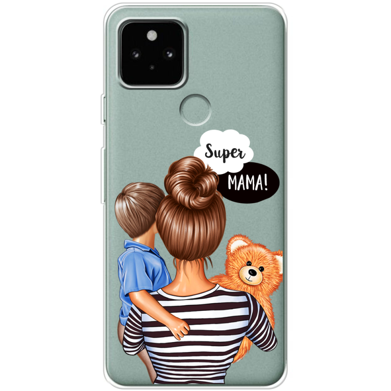 Прозрачный чехол Uprint Google Pixel 5 Super Mama and Son