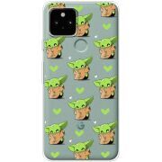 Прозрачный чехол Uprint Google Pixel 5 Pattern Baby Yoda