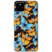 Прозрачный чехол Uprint Google Pixel 5 Butterfly Morpho