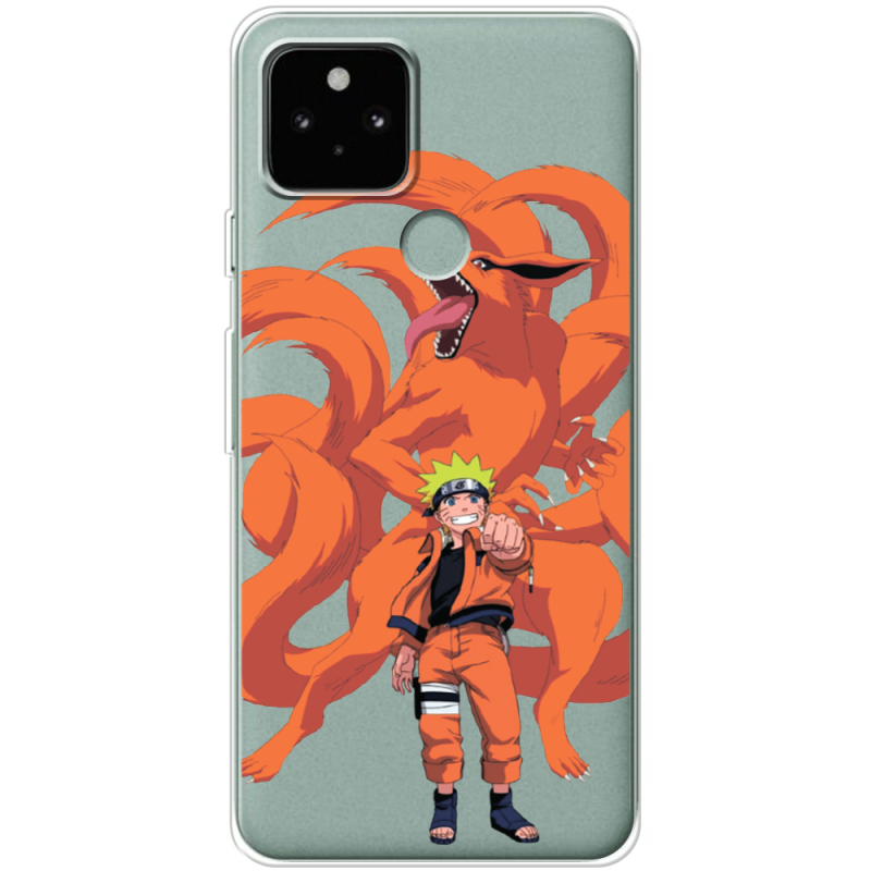 Прозрачный чехол Uprint Google Pixel 5 Naruto and Kurama