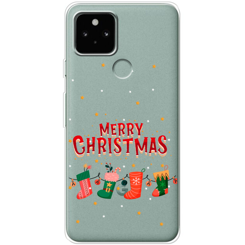 Прозрачный чехол Uprint Google Pixel 5 Merry Christmas