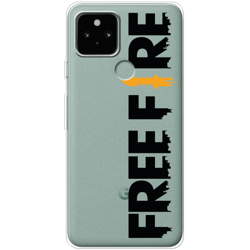 Прозрачный чехол Uprint Google Pixel 5 Free Fire Black Logo