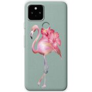 Прозрачный чехол Uprint Google Pixel 5 Floral Flamingo