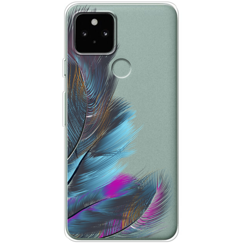 Прозрачный чехол Uprint Google Pixel 5 Feathers