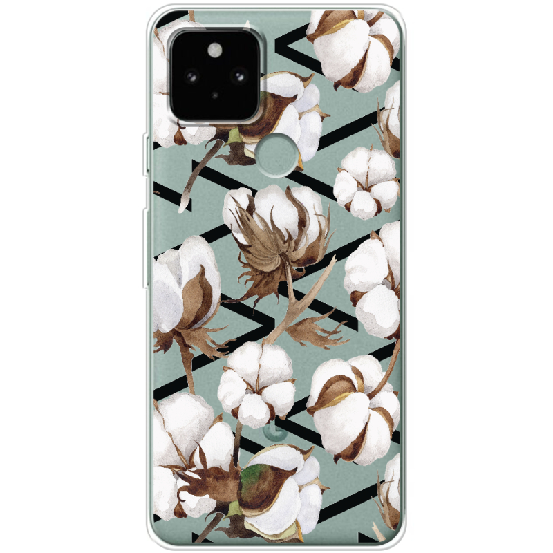 Прозрачный чехол Uprint Google Pixel 5 Cotton flowers