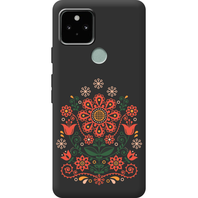 Черный чехол BoxFace Google Pixel 5 Ukrainian Ornament