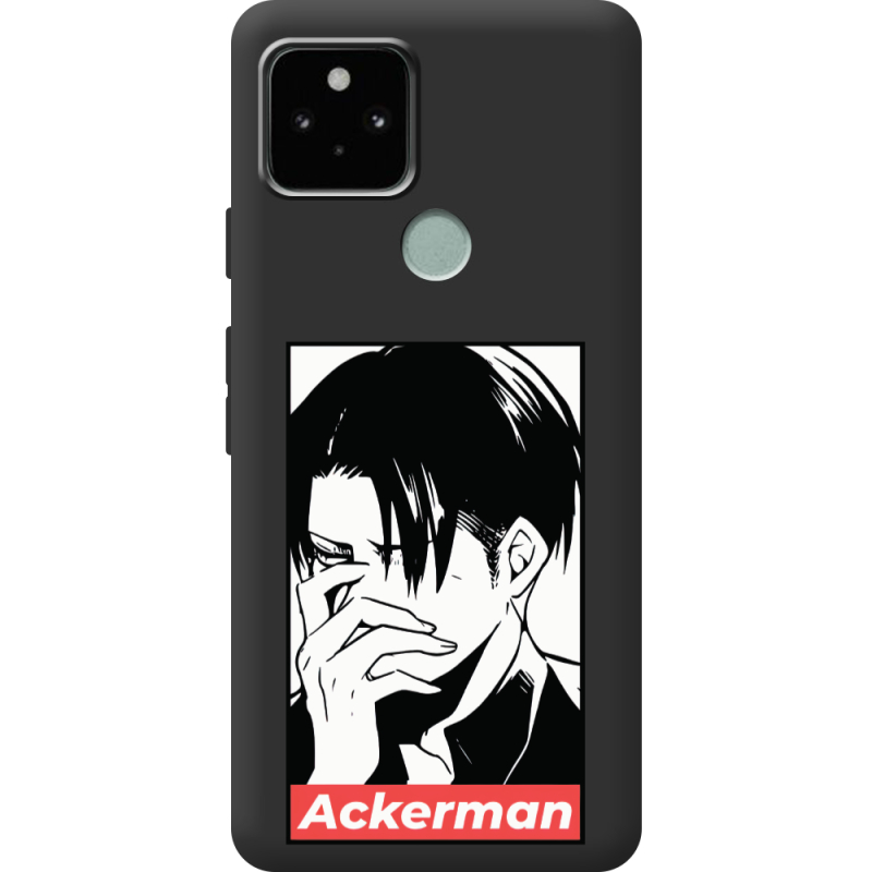 Черный чехол BoxFace Google Pixel 5 Attack On Titan - Ackerman