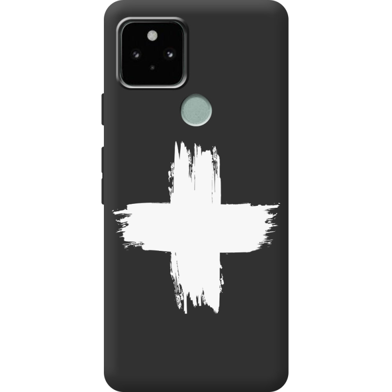 Черный чехол BoxFace Google Pixel 5 Білий хрест ЗСУ