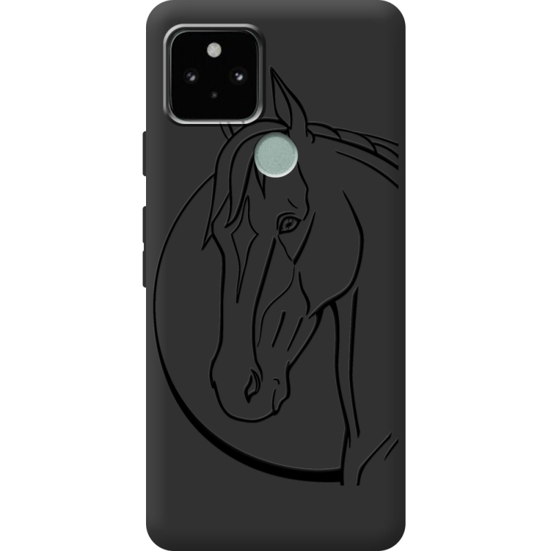 Черный чехол BoxFace Google Pixel 5 Horse