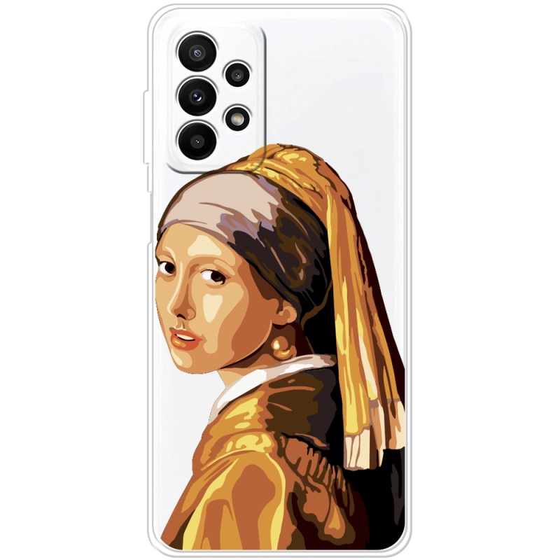 Прозрачный чехол BoxFace Samsung Galaxy A23 (A235) Девушка с жемчужной серёжкой