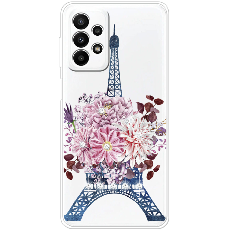 Чехол со стразами Samsung Galaxy A23 (A235) Eiffel Tower