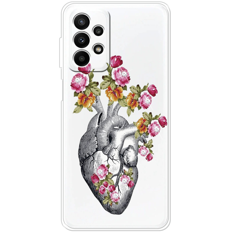 Чехол со стразами Samsung Galaxy A23 (A235) Heart