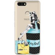 Прозрачный чехол BoxFace Tecno POP 2F City Girl