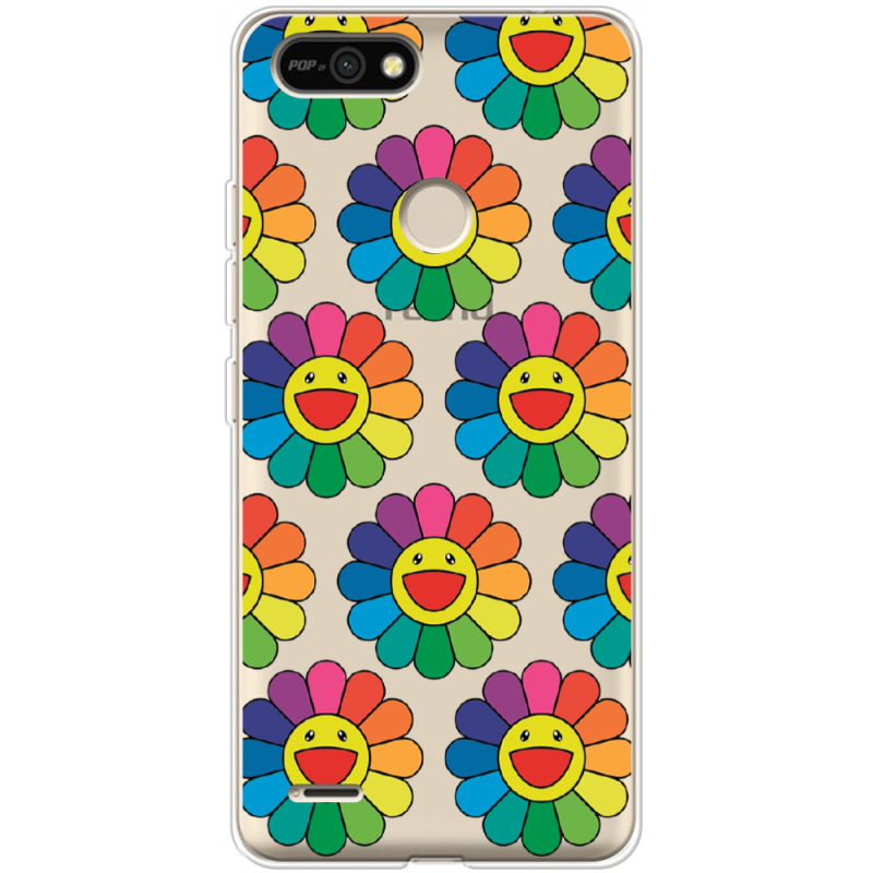 Прозрачный чехол BoxFace Tecno POP 2F Hippie Flowers