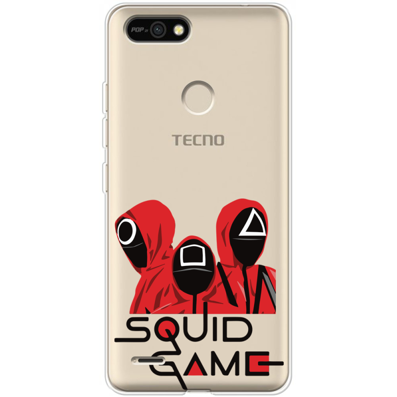 Прозрачный чехол BoxFace Tecno POP 2F siquid game люди в красном