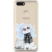 Прозрачный чехол BoxFace Tecno POP 2F Cat Style