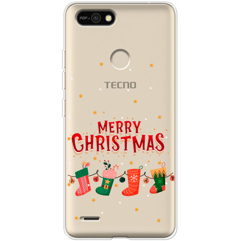 Прозрачный чехол BoxFace Tecno POP 2F Merry Christmas