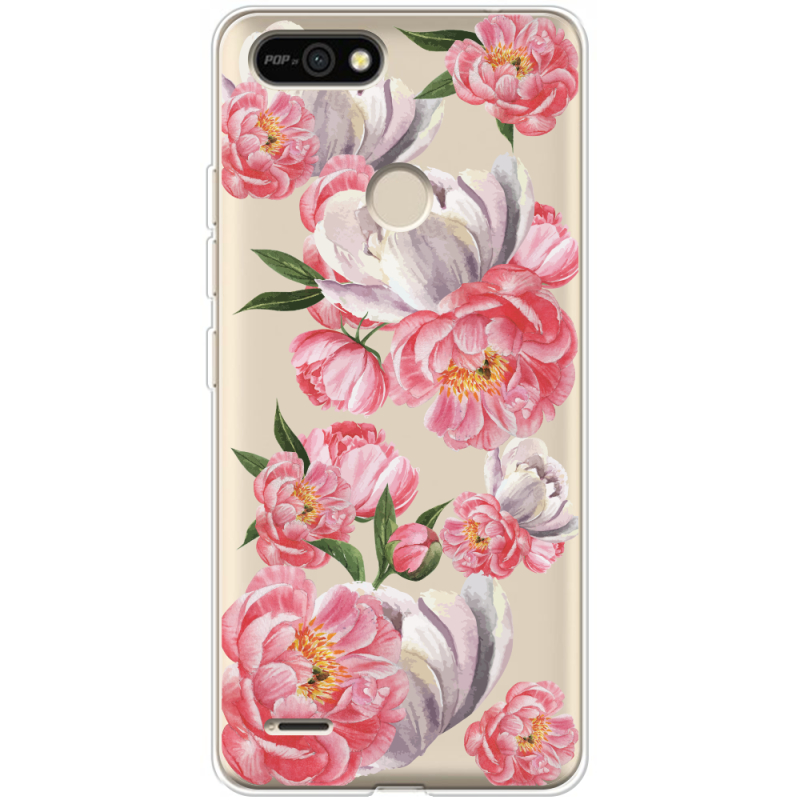 Прозрачный чехол BoxFace Tecno POP 2F Peony Watercolor Style