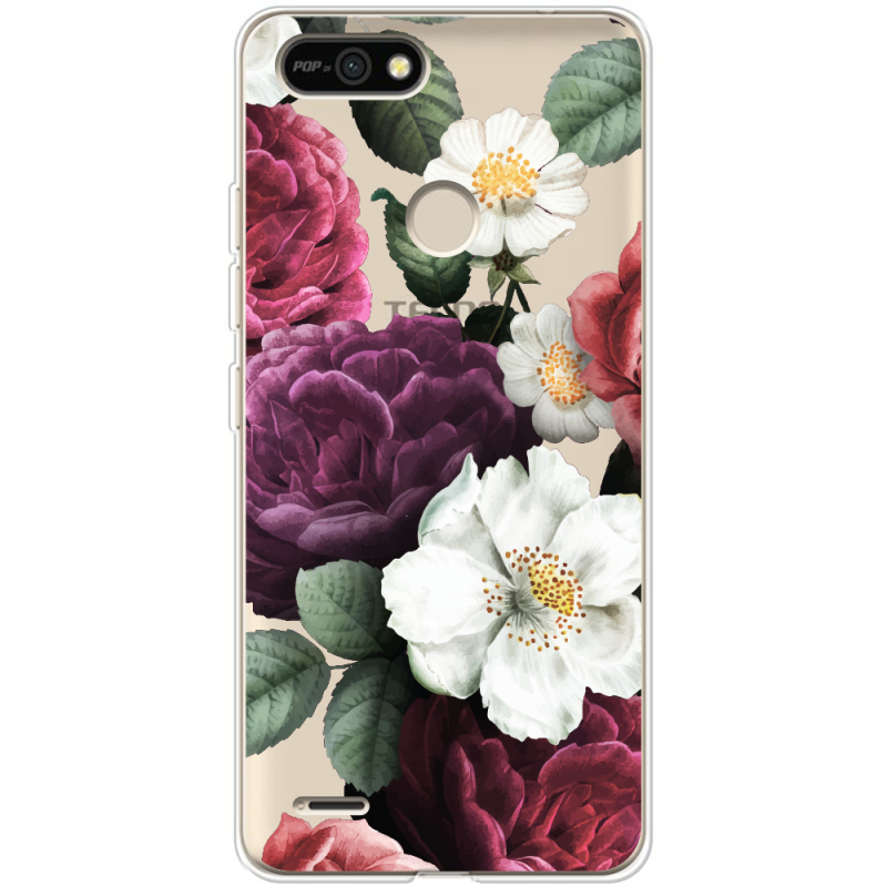 Прозрачный чехол BoxFace Tecno POP 2F Floral Dark Dreams