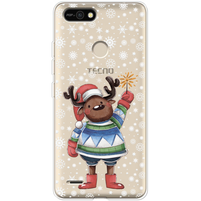 Прозрачный чехол BoxFace Tecno POP 2F Christmas Deer with Snow