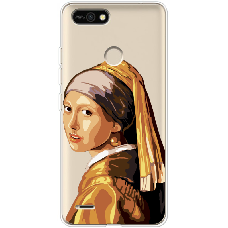 Прозрачный чехол BoxFace Tecno POP 2F Девушка с жемчужной серёжкой