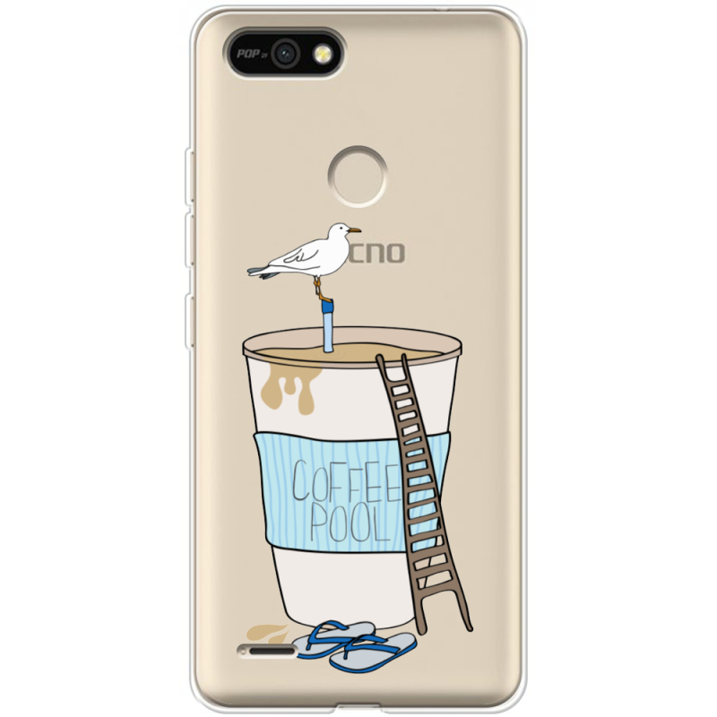 Прозрачный чехол BoxFace Tecno POP 2F Segull in Cofee Pool