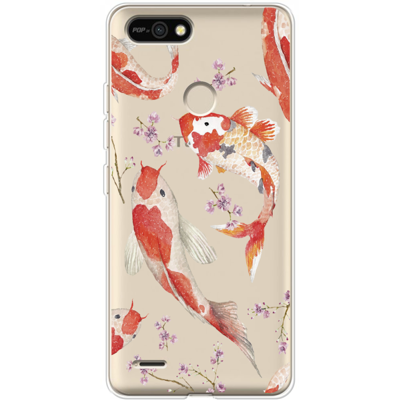 Прозрачный чехол BoxFace Tecno POP 2F Japanese Koi Fish