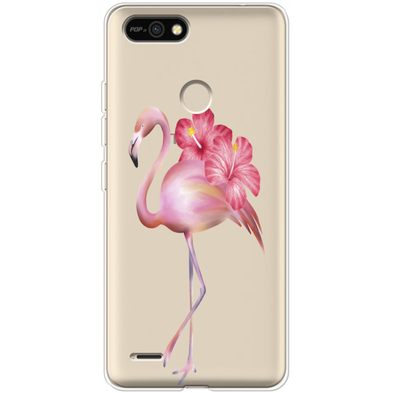 Прозрачный чехол BoxFace Tecno POP 2F Floral Flamingo