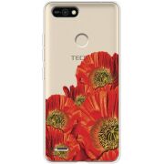 Прозрачный чехол BoxFace Tecno POP 2F Red Poppies