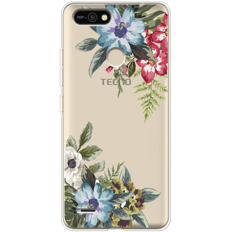 Прозрачный чехол BoxFace Tecno POP 2F Floral