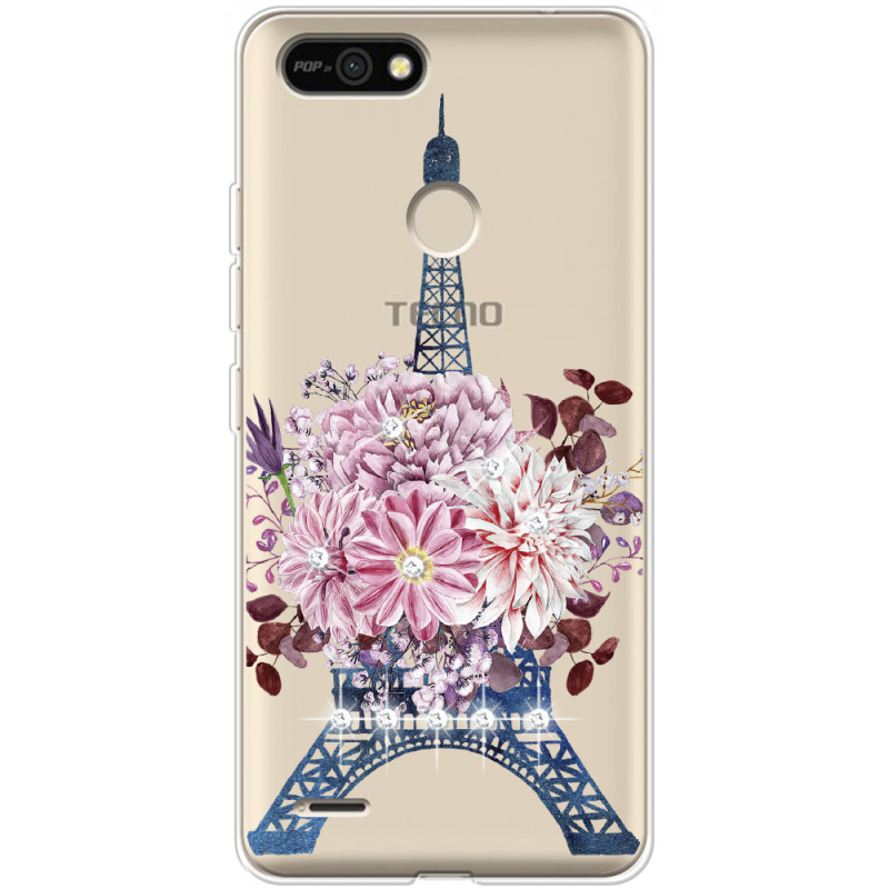 Чехол со стразами BoxFace Tecno POP 2F Eiffel Tower