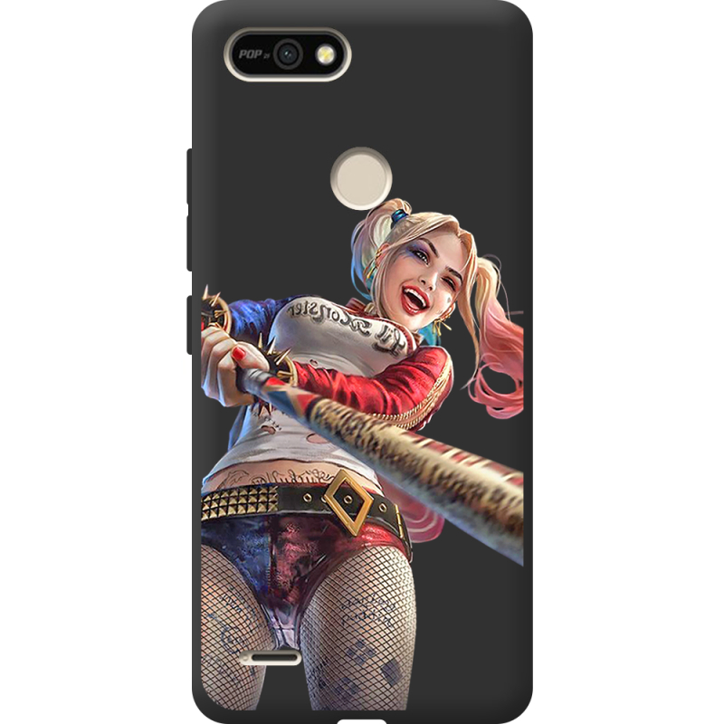 Черный чехол BoxFace Tecno POP 2F Happy Harley Quinn