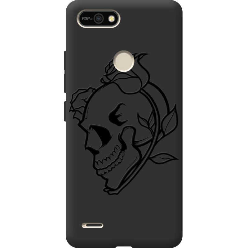 Черный чехол BoxFace Tecno POP 2F Skull and Roses